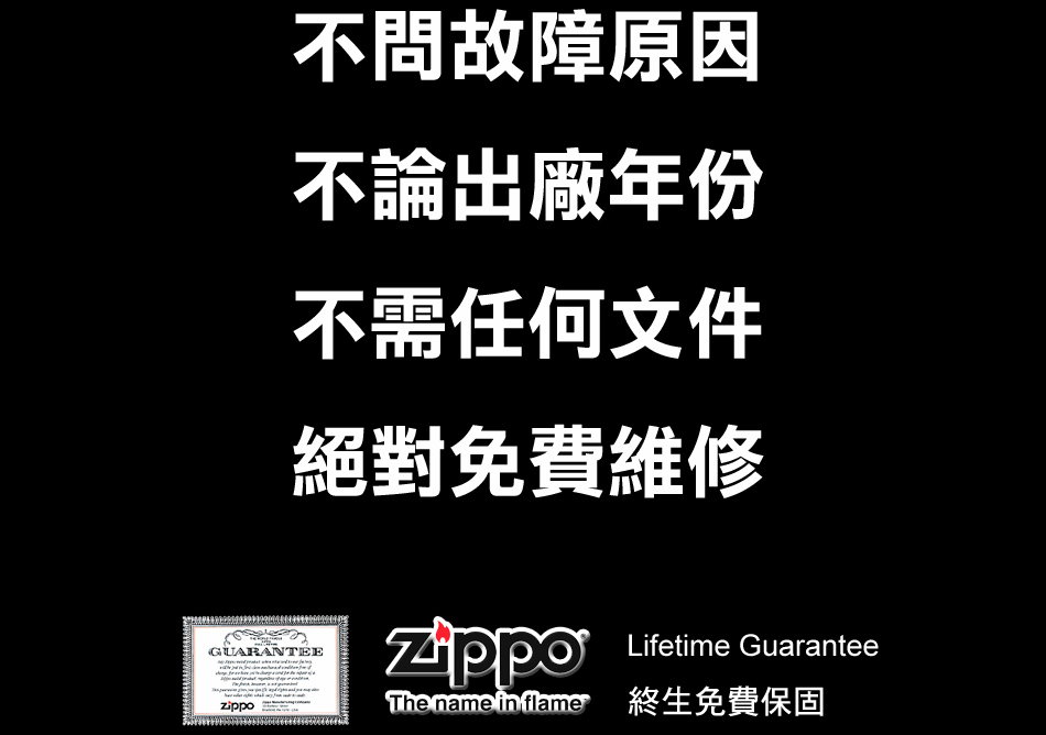 Zippo Lifetime Guarantee, ݬG٭], ץXt~, ݥ, KO