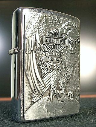Zippo 200HD．H231，Made in USA Eagle & Globe Emblem Brushed Chrome